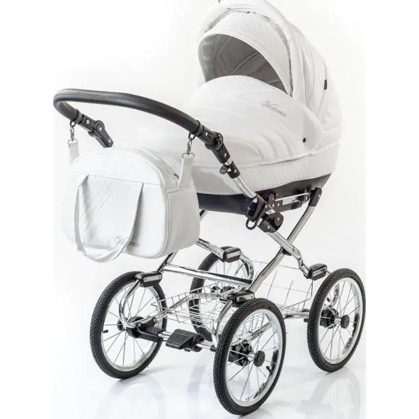 Детская коляска Esperanza Victoria Leatherette кожа 3 в 1 Цвет рамы - Черная поворотная фото 5