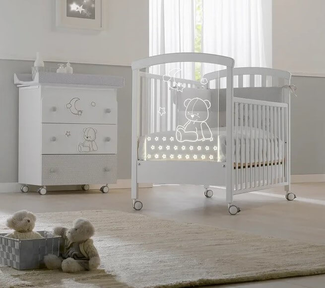 Детская кроватка Erbesi Stella Light LED