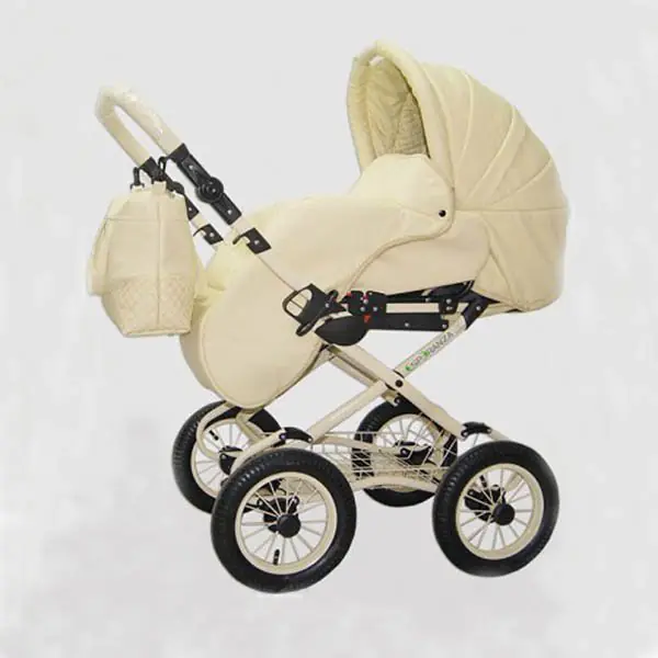 Детская коляска Esperanza Classic Leatherette 2 в 1 кожа Цвет рамы - Черный Маленькие колеса фото 3