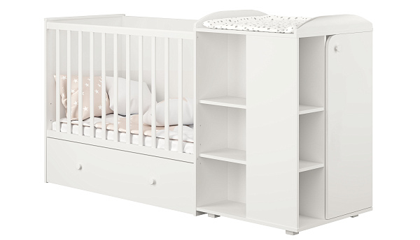 Детская кроватка-трансформер Polini Kids French 800 Ameli с ящиком фото 1