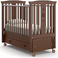Детская кроватка Nuovita Fasto swing, продольный маятник (Орех) — Фото